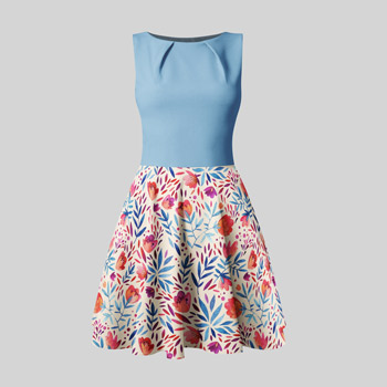 dress printed with flowers pattern
